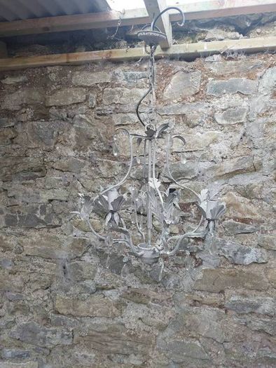 Chandelier heavy weight sky blue/ grey _ Reduced