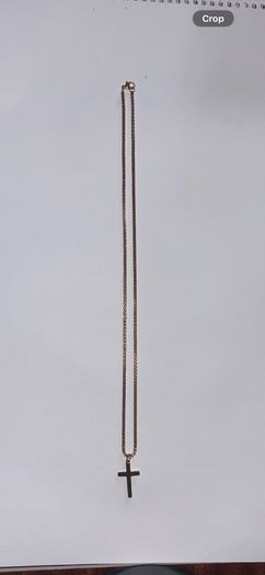 Gold cross.