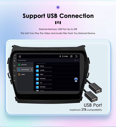 2 Din Android Auto Car Radio Multimedia Player for Hyundai Ix45 Santa Fe 2013 2014 2015 2016 2017 GPS Navi Stereo Bluetooth rds