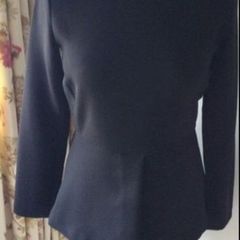 top zara black suiting fabric with peplum