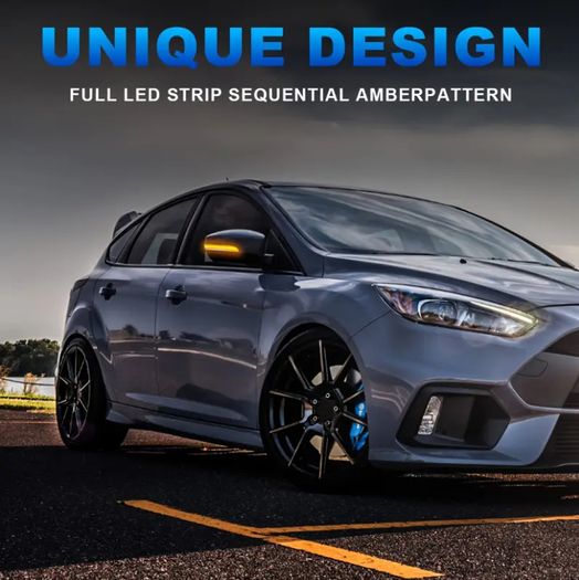 1Pair Flowing Dynamic Indicator Turn Signal Light LED Side Wing Mirror Blinker for Ford Focus