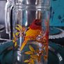 French Mid Century Modern Glass Jug Kitsch Birds Retro Image 2