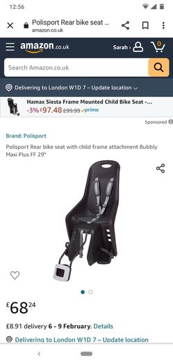 Kids rear bike seat x2