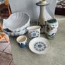 6 diferent items. 1-Scallop Shell White Ceramic/Porcelain Serving Plates - Set of 2 - Heavy. 28.00 euro-2- STONEWARE JACKSON POTTERY candle holder 18.00 euro - 3-  vintage ceramic egg cup or small container featuring the Willow pattern by Arklow Pottery i Image 2