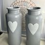 Large Ceramic Vase with Heart or Star on Front Image 2