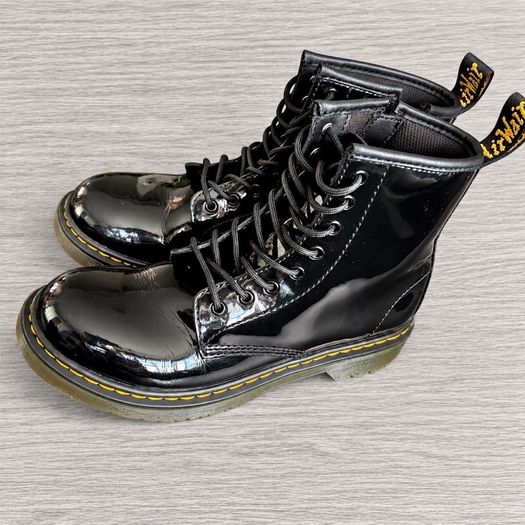 Dr Martens 1460 J Black Glossy Lace Up Patent Boots UK 3 EU 36 fits up to 4.5