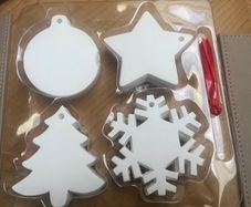 Plain Ceramic Christmas Ornament Pack