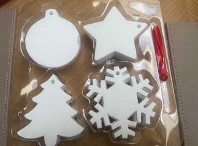 Plain Ceramic Christmas Ornament Pack
