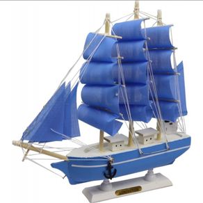 Blue L.E.D Wooden Sail Boat