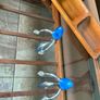 Vintage EZ ECH Centaur Salt Pepper Shakers Polished Stainless Steel Blue Space Age Design 1990s Image 10