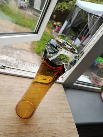 Mid Century Amber Glass Vase Bo Borgstrom Aseda