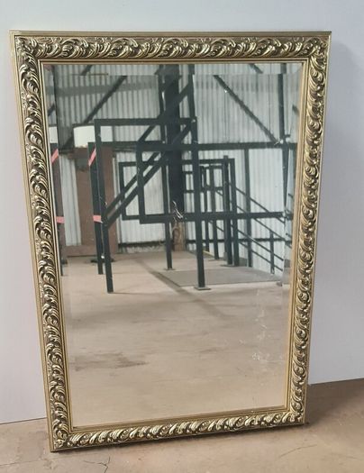 Large Gold Ornate Wall Mirror Approx. 106cm x 71cm Storage Clearance