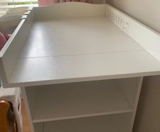White Wooden Baby Changing Table (with baskets)