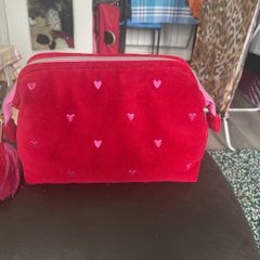 M and S Heart Velour Make Up Bag