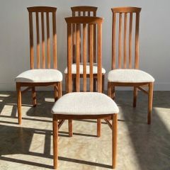 4 Mid Century Teak Dining Chairs
