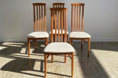 4 Mid Century Teak Dining Chairs