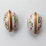 Vintage Limoges Porcelain Egg Shaped Ring/TrinketBoxes "Paris Style" hand painted by artist Image 2