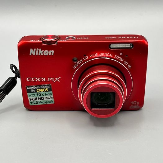 Nikon Coolpix S6300 Red 16.0MP Nikkor 10x Zoom Digital Camera - Full Kit
