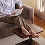 Walnut Multi-Functional C-Type Foldable Side Table for Winter, Featuring a Height Adjustment from 40cm to 80Cm, Image 7