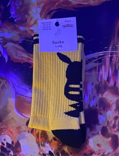 Pokemon socks Pikachu Shiluette New