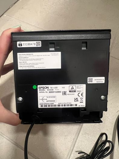 Epson printer TM-m30II, USB, Bluetooth, Ethernet, ePOS, black