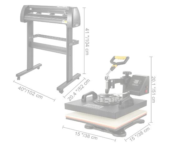 5 in 1 Transfer Heat Press Machine and  Vinyl Cutting Plotter Desktop Machine