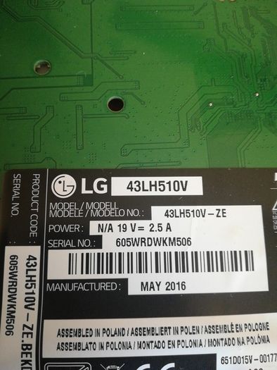 Lg 43lh510v T430hvn01. A Ctrl Bd Tcon