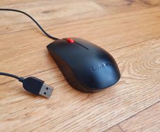 Lenovo Wired USB Mouse - Red Scroll Wheel