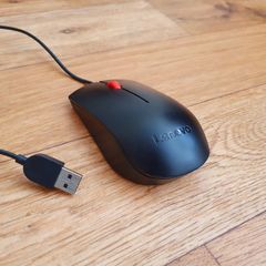 Lenovo Wired USB Mouse - Red Scroll Wheel