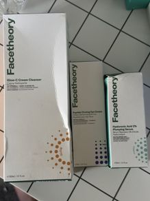 Face theory cleanser, eye cream, hyaluronic serum new