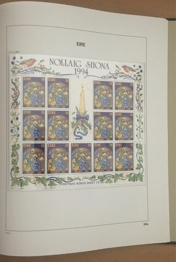 1929-1995 Ireland Commemorative incl sheetlets & 1968-1995 Definitive (inc Gerl series, Architecture & Treasures inc Enschede) Stamp Collection in Davo Album. (shown in 95 images)
