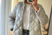 MANGO water repellent silver puffer jacket S
