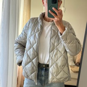 MANGO water repellent silver puffer jacket S
