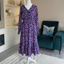 Ladies Long-sleeved Purple & Pink Floral Dress from Vila Size: UK 12 / EU 40 Image 3