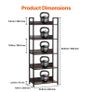 5-Tier Tall Industrial Bookshelf, Rustic Display Vintage Storage Bookcase with Open Shelves, Freestanding Image 2