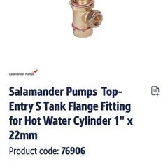 Salamander Pumps  Top-Entry S Tank Flange Fitting for Hot Water Cylinder 1" x 22mm
