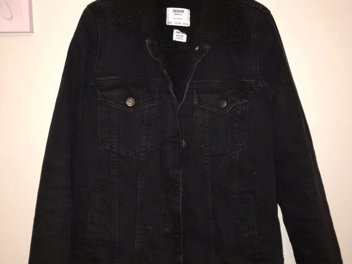 Bershka black denim oversized jacket