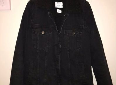 Bershka black denim oversized jacket