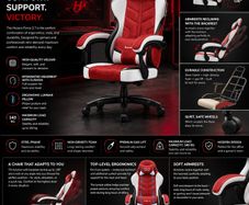 Huzaro Force 2.7 Red Velour Gaming Chair Ergonomic Reclining Gaming Chair