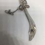 Vintage sterling silver brooch with safety chain Image 2