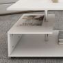 White Living Room Coffee Table with Three Tier Storage. Image 3