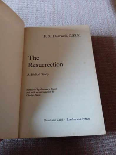 1969 Rare Find. The Resurrection. A Biblical Study. F.X. Durrrwell. Religious. Vintage.