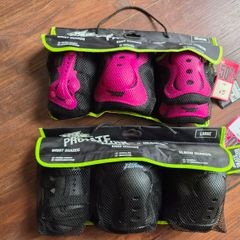 No Fear Inline Skate Protection Sets - Black (Large) & Pink (Medium)