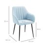 Mid-Century Dining Chair Set of 2, Light Blue Image 3