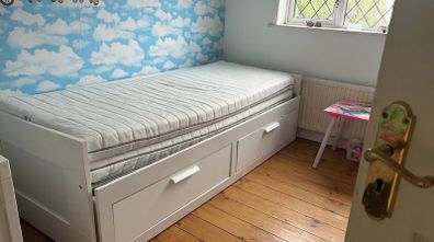 IKEA BRIMNES Daybed with 2 Drawers + Mattresses - White - Good Condition