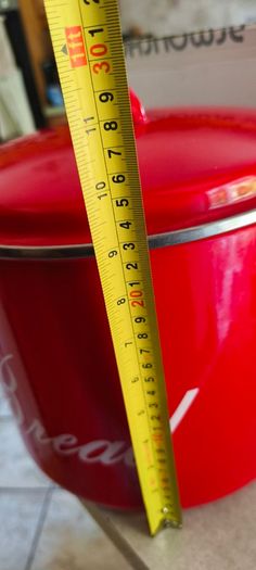 Judge Enamel Large Bread Bin Crock Style Red 25 cm tall.