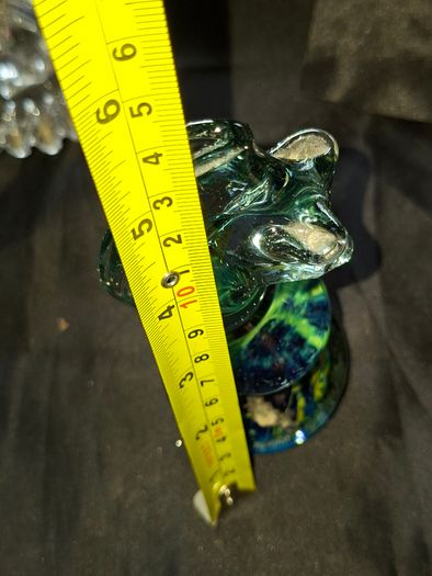 Beautiful Old Mdina Glass Seahorse Paperweight from Malta, featuring a blue and yellow swirled base, Postage Available or Collection