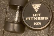 Dumbbell Pair 30kg Hit Fitness Round Rubber