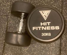 Dumbbell Pair 30kg Hit Fitness Round Rubber