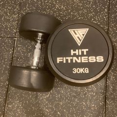 Dumbbell Pair 30kg Hit Fitness Round Rubber